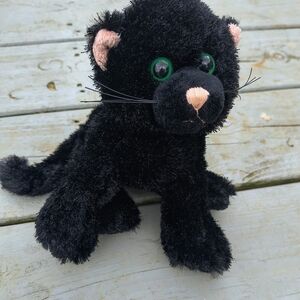 GANZ Black and Green Stuffed Cat Toy